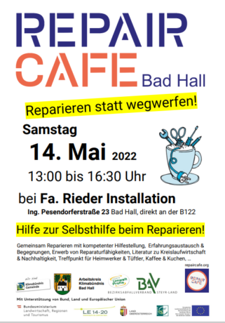 Repair Cafe in Bad Hall! Samstag 14. Mai